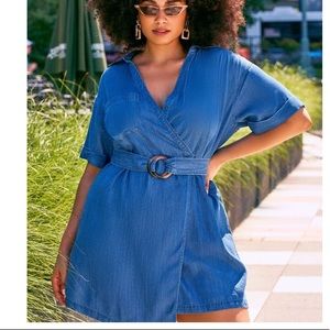 ELOQUII size 26 belted denim dress